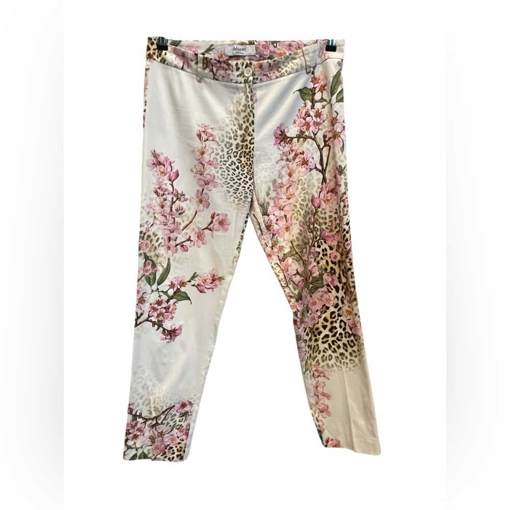 Blugirl Blumarine floral and leopard print pants Size:44/US:10